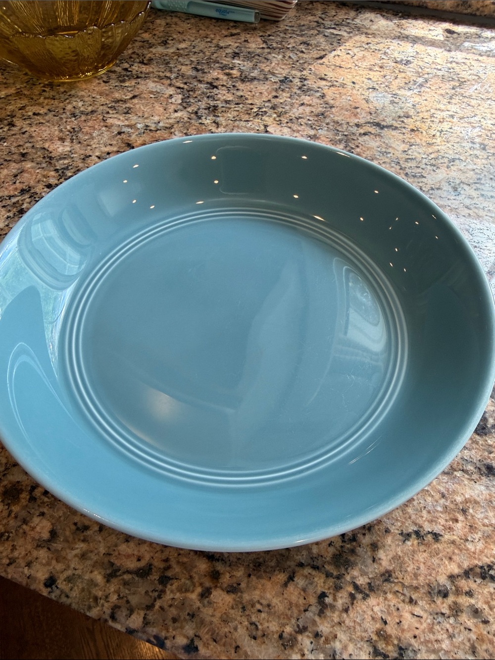Crate & Barrel Shallow Pasta Salad Bowl - Aaron Probyn - wedgwood blue